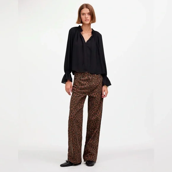 Leopard Print Women Jeans - Picture 1 of 14